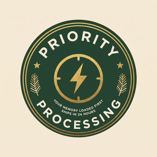 Priority Processing seal: your memory loaded first, ships in 24 hours