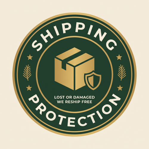 Shipping Protection seal: lost or damaged, we reship free
