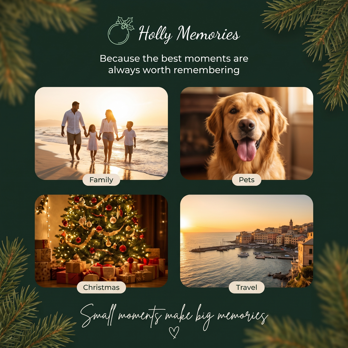 Holly Memories orb on a shelf showing a photo of a dog: the best moments are worth remembering